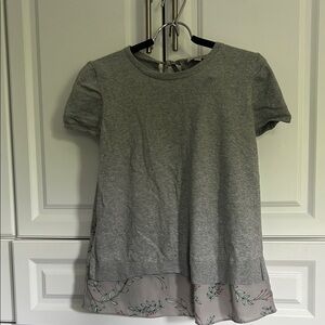 LOFT Gray Short Sleeve Boxy T-Shirt